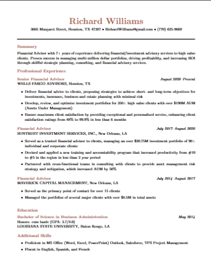 Easy resume template