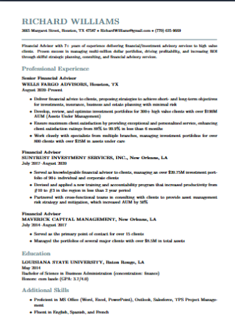 Milano resume template