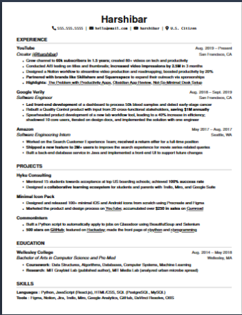 Professional resume template